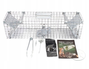 ŻYWOŁAPKA KLATKA DWUWEJŚCIOWA ZWIERZĘTA 65X17X20CM