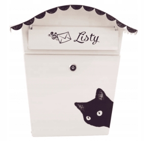 SKRZYNKA NA LISTY POCZTOWA RĘCZNIE MALOWANA KOT-1