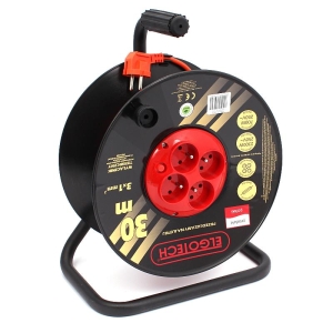 PRZEDŁUŻACZ BĘBNOWY 40 m NA BĘBNIE 3x1 GNIAZDKA