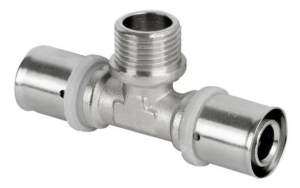 TRÓJNIK PEX GZ 20x1/2x20 ZAPRASOWYWANY ZACISKANY