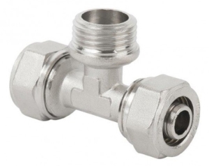 TRÓJNIK PEX/GZ/PEX 16 x 1/2 x 16 ALUPEX SKRĘCANY