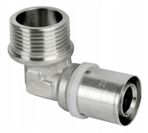 PEX KOLANO 90' GZ 16x3/4 ZAPRASOWYWANE ZACISKOWE