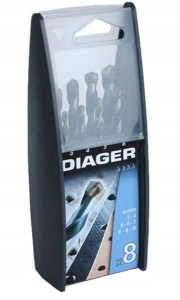 KOMPLET WIERTEŁ DIAGER UNIWERSALNE 8 szt WIERTŁO