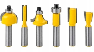 FREZY STOLARSKIE SZYBKOTNĄCE FREZ 6 szt ZESTAW