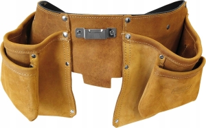 PAS MONTERSKI NARZĘDZIOWY SKÓRA PODWÓJNY 10 KIESZE