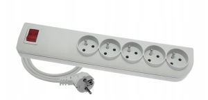 PRZEDŁUŻACZ PRZECIWPRZEPIĘCIOWY 1.5M 5 GNIAZD Z/U