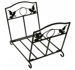 SKŁADANY STOJAK NA DREWNO DO KOMINKA KOSZ METALOWY