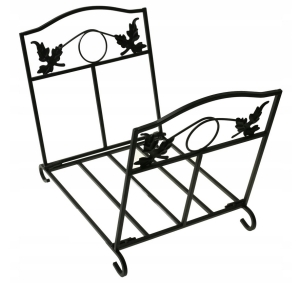 SKŁADANY STOJAK NA DREWNO DO KOMINKA KOSZ METALOWY