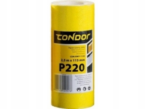 PAPIER ŚCIERNY W ROLCE 2.5 M 115 MM P220 ŻÓŁTY