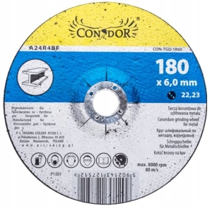 TARCZA KORUNDOWA DO SZLIFOWANIA METALU 180 x 6 mm