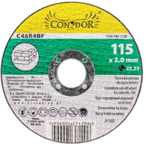 TARCZA KORUNDOWA DO CIĘCIA BETONU PŁASKA 115 mm