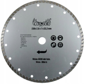 TARCZA DIAMENTOWA DO CIĘCIA NA SUCHO TURBO 230mm