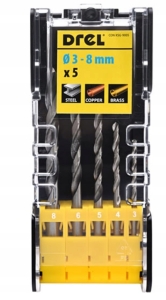 ZESTAW WIERTEŁ DO METALU 5SZT 3.0-8.0MM