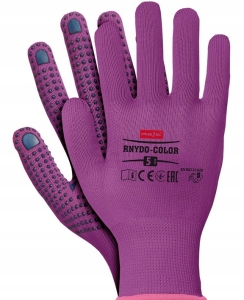 RĘKAWICE OCHRONNE RÓŻOWO GRANATOWE RNYDO 5