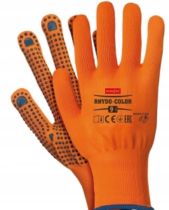 RĘKAWICE OCHRONNE POMARAŃCZOWO NIEBIESKIE RNYDO 9