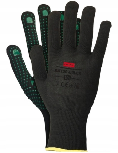 RĘKAWICE OCHRONNE CZARNO ZIELONE RNYDO 10