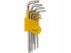 ZESTAWY KLUCZY TORX Z OTWOREM T10-50 DŁUGIE 9 SZT
