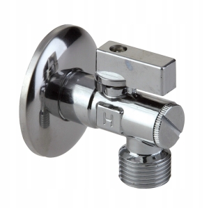 ZAWÓR KĄTOWY KULOWY Z FILTREM Z ROZETĄ 1/2-3/8"
