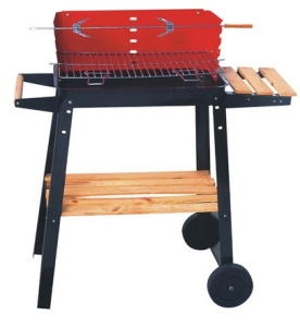 GRILL OGRODOWY PROSTOKĄTNY WĘGLOWY 85X33X80 CM
