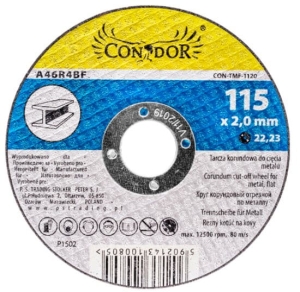 TARCZA KORUNDOWA DO CIĘCIA METALU PŁASKA 115 mm
