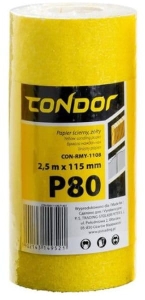 PAPIER ŚCIERNY ŚCIERNA ROLKA 2,5 m P80 115mm