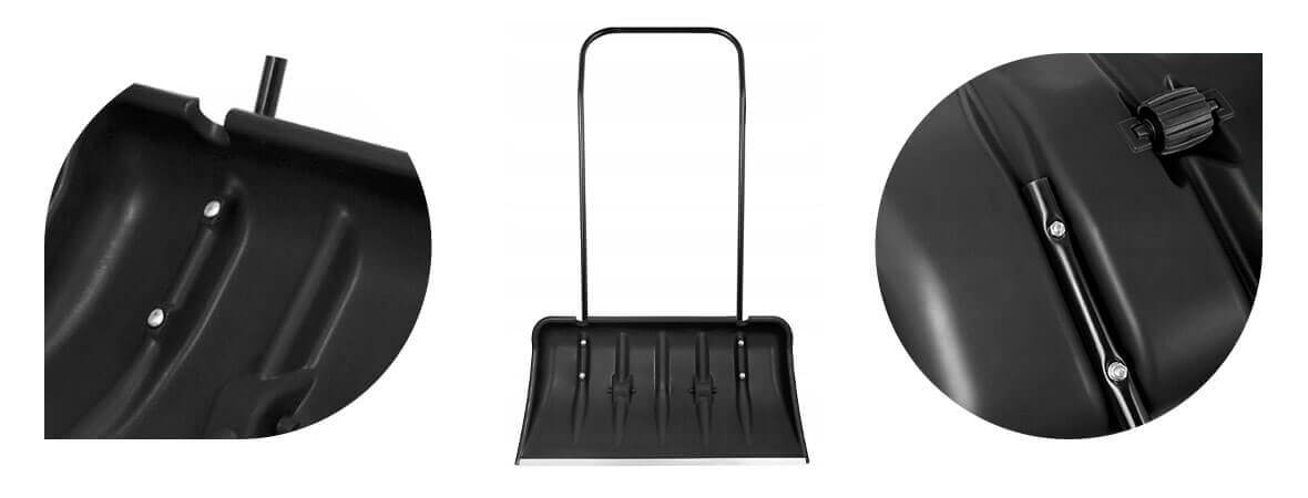 Zgarniacz do śniegu - czarny - duży pług do odśnieżania.